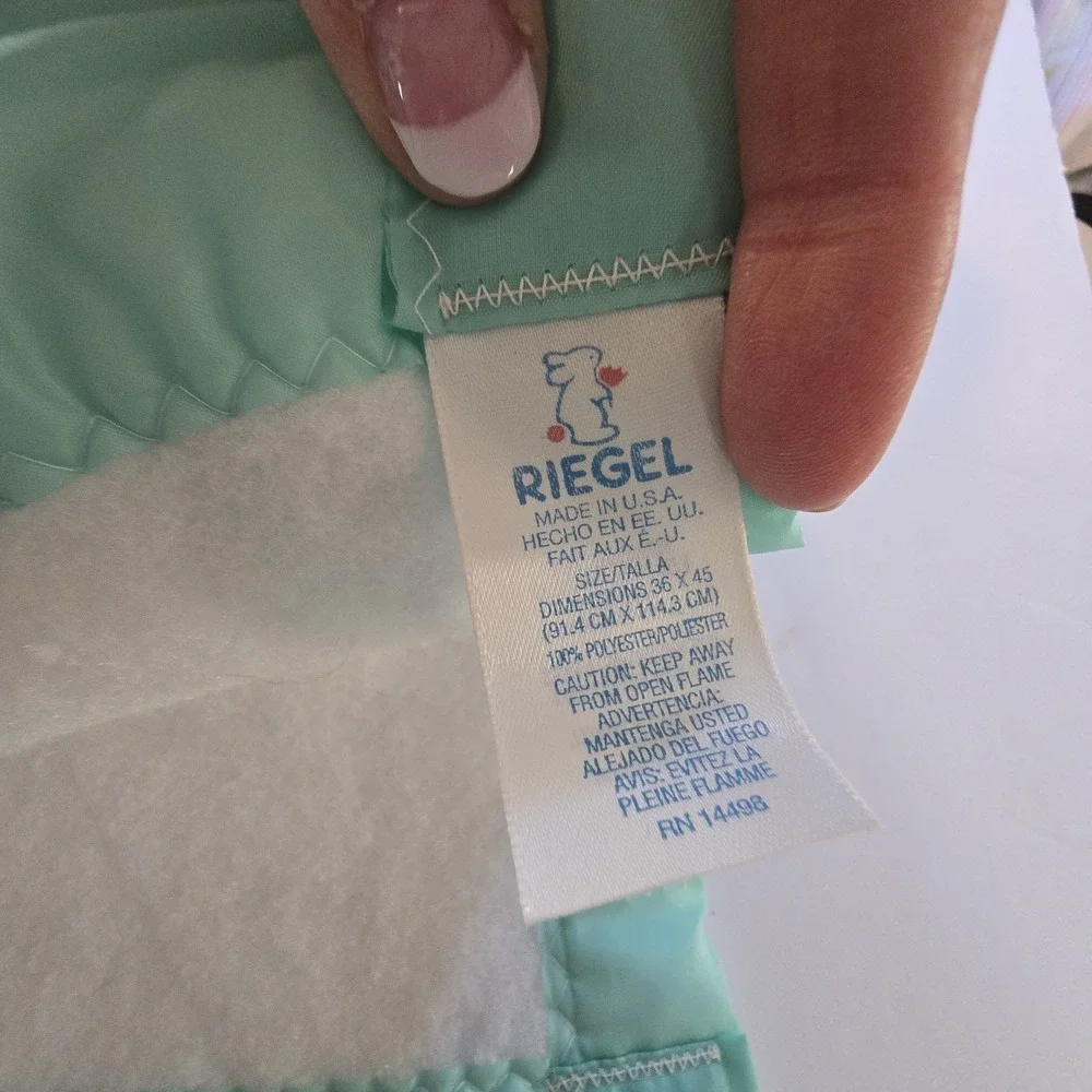 Vintage Riegel Teddy‎ Beddy Bear Baby Blanket Satin Trim 36